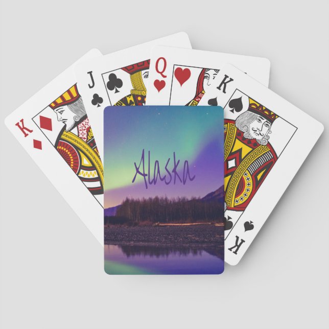Jeu De Cartes Lac Alaska Northern Lights Mountains (dos)