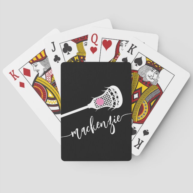 Jeu De Cartes Lacrosse Nom personnalisé Filles Sports (dos)
