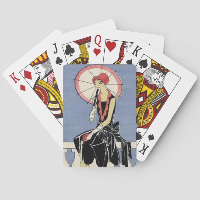 Jeu De Cartes Lady Art Déco Retro Jouer Des Cartes (dos)