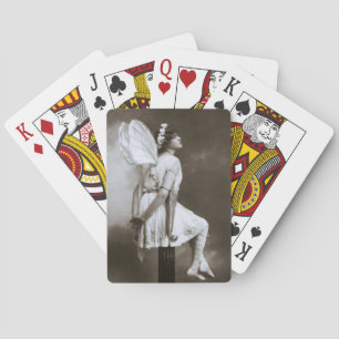 Jeu De Cartes Lady avec Féerie ailes Vintages photos Cartes de v