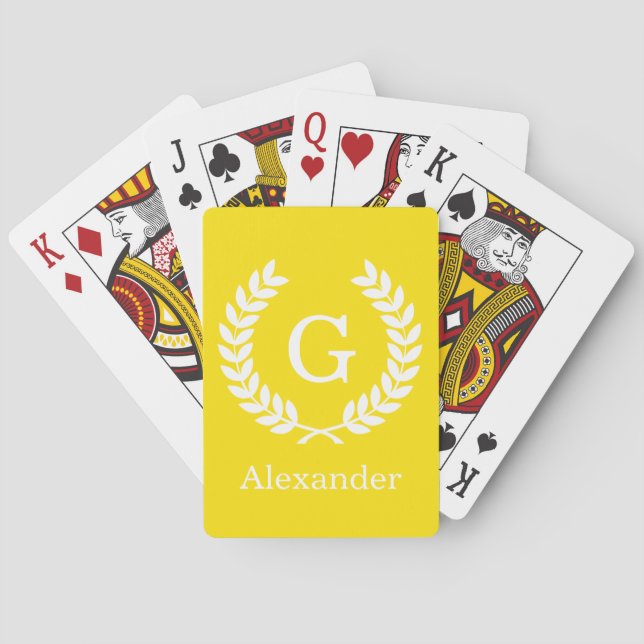Jeu De Cartes Laine de blé blanc jaune Première monographie (dos)