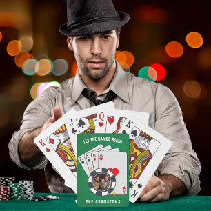 Jeu De Cartes Laisser Les Jeux Commencer Poker Chip Design