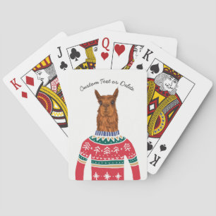 Jeu De Cartes Lama drôle utilisant le chandail laid de Nordic de