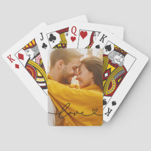 Jeu De Cartes L'amour en script noir avec le coeur Photo personn