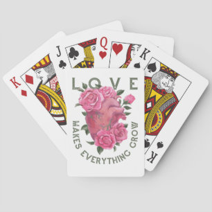 Jeu De Cartes L'amour fait tout grandir - Art Floral Romantique