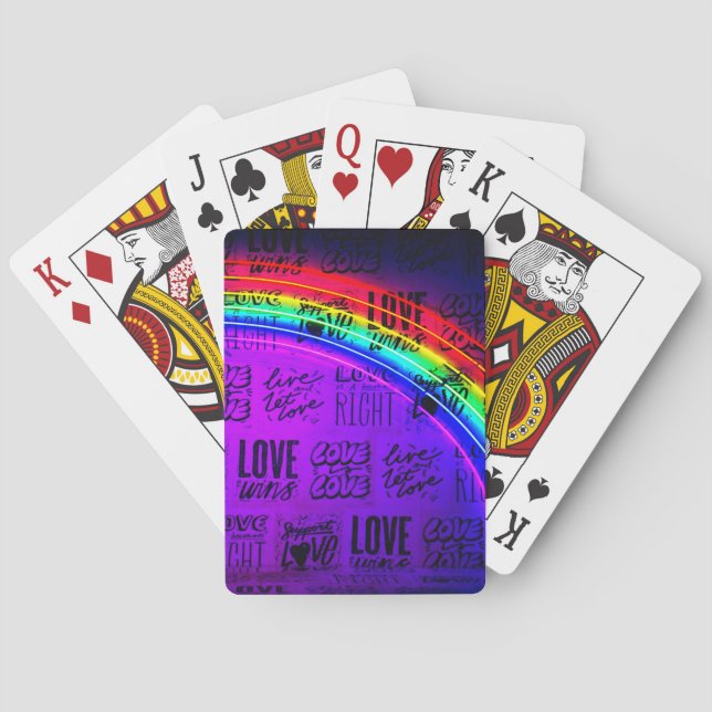 Jeu De Cartes L'amour gagne Gay pride LBGQT Arc-en-ciel (dos)