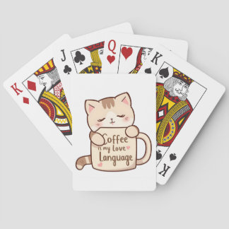 Jeu De Cartes Langage d'amour Café Chat Mignon