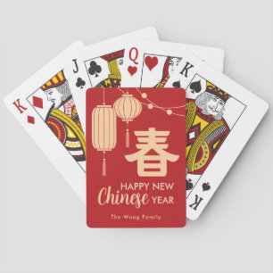 Jeu De Cartes Lanternes du Nouvel An chinois/lunaire
