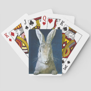 Jeu De Cartes Lapin Vintage de Pâques, Joli lapin blanc furieux