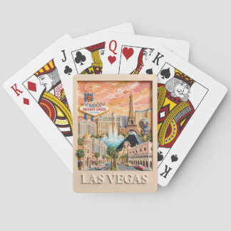 Jeu De Cartes Las Vegas Nevada Impasto Vintage Lieux de Voyage I