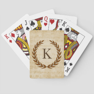 Jeu De Cartes Laurel Feuille de couronne Musique Monogramme init