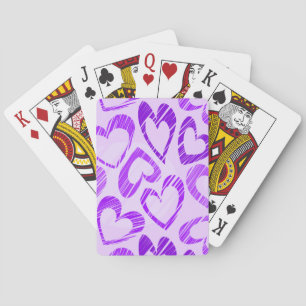 Jeu De Cartes Lavande Joueuse mauve croquis Motif de coeur