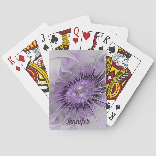 Jeu De Cartes Lavender Flower Dream Moderne Abstrait Nom fractal (dos)