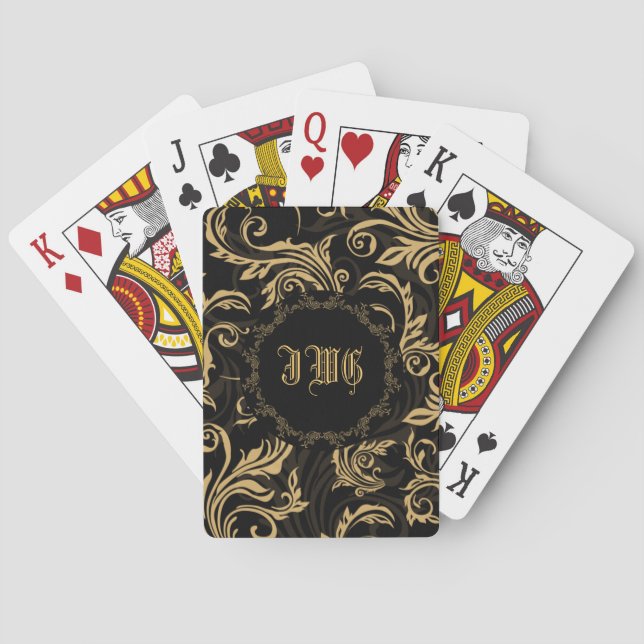 Jeu De Cartes Le baroque tourbillonne des cartes de jeu de (dos)