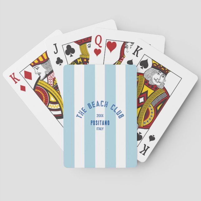 Jeu De Cartes Le Beach Club Crest Blue Cabana Stripe (dos)