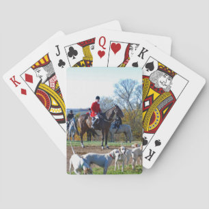 Jeu De Cartes Le chasseur de Fox joue aux cartes