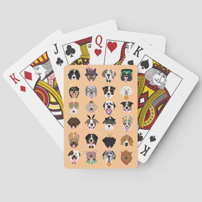 Jeu De Cartes Le chien d'Halloween face au Motif (dos)