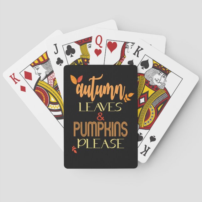 Jeu De Cartes Le feuille et les citrouilles d'automne satisfont (dos)
