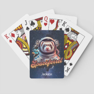 Jeu De Cartes Le furet dans un Spacesuit et des Etoiles