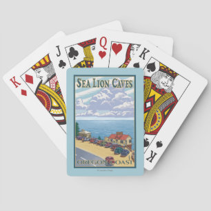 Jeu De Cartes Le lion d'OregonSea foudroie l'affiche de Vintage