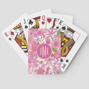 Jeu De Cartes Le monogramme je dentelle le motif floral