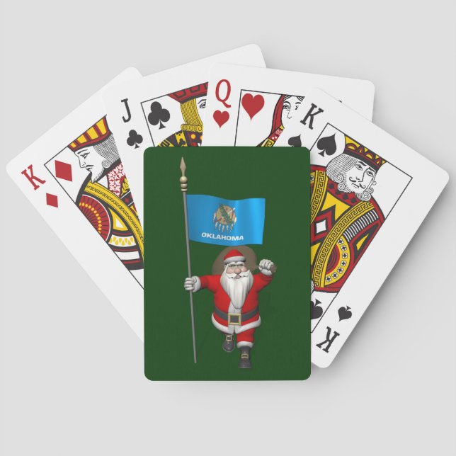 Jeu De Cartes Le Père Noël Avec L'Ensigne D'Oklahoma (dos)