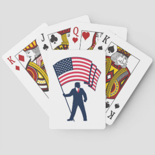Jeu De Cartes Le président Trump porte le drapeau des États-Unis