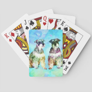 Jeu De Cartes Le Schnauzer miniature poursuit l'art numérique