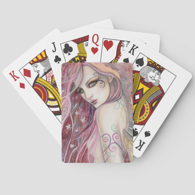 Jeu De Cartes Le Shy Flirt Art Fairy Imaginaire Moderne (dos)