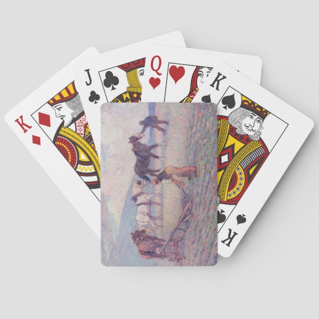 Jeu De Cartes Le Tournage du Riz, c.1909 (huile sur toile) (dos)