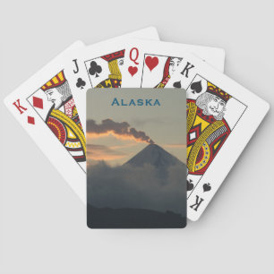 Jeu De Cartes Le volcan de l'Alaska au coucher du soleil