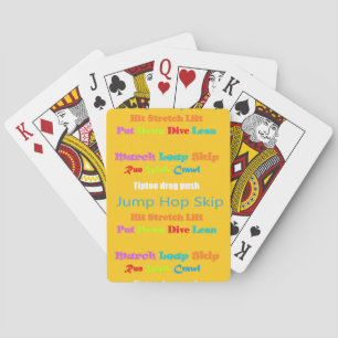 Jeu De Cartes Leap Hop Skip Lean Text Design couleurs mélangées