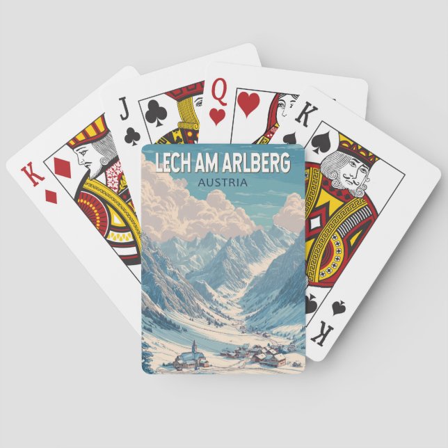Jeu De Cartes Lech am Arlberg Autriche Illustration Travel Art (dos)