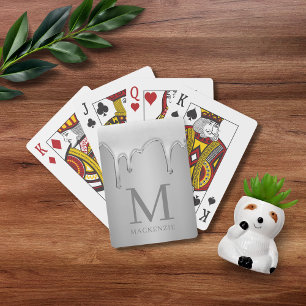 Jeu De Cartes Lecteurs Chrome Liquide Monogramme Métal