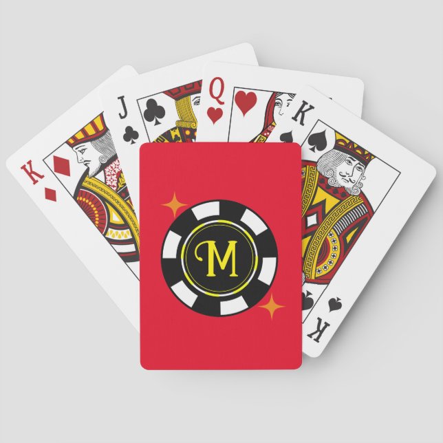 Jeu De Cartes Lecture de cartes - Personnalisé (ajouter initial) (dos)