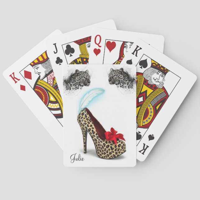 Jeu De Cartes Lecture de talons Leopard de pont (dos)