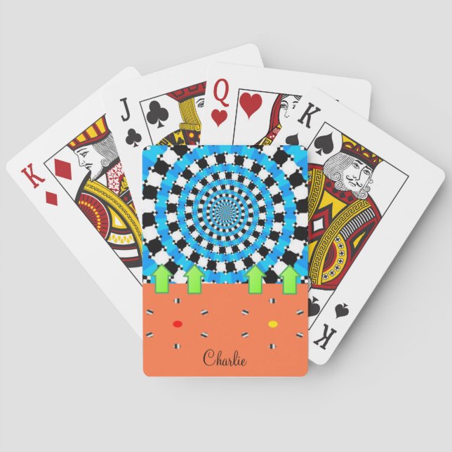 Jeu De Cartes Lecture des flèches circulaires Abstraites du pont (dos)