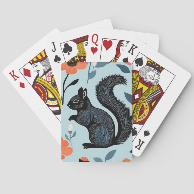 Jeu De Cartes L'écureuil fleur de printemps Art (dos)