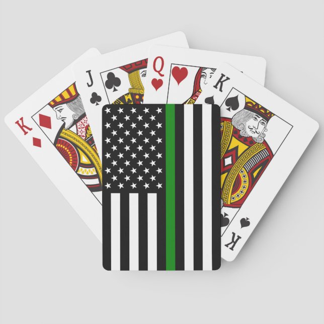 Jeu De Cartes Légère ligne verte : Anciens combattants patriotiq (dos)