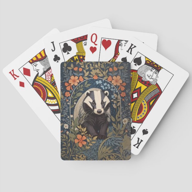 Jeu De Cartes L'élégant Badger inspiré William Morris (dos)