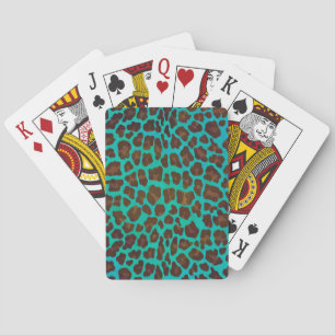 Jeu De Cartes Léopard Brown et Turquoise