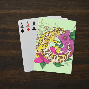 Jeu De Cartes Léopard jaune Gecko Vert