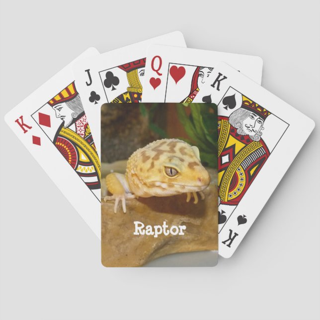 Jeu De Cartes Leopard personnalisé Gecko Lizard (dos)