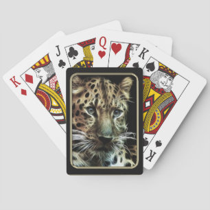 Jeu De Cartes Léopard Visage Fractal Art Jouer des cartes