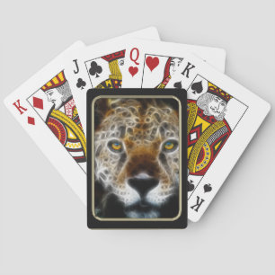 Jeu De Cartes Léopard Visage Fractal Art Jouer des cartes