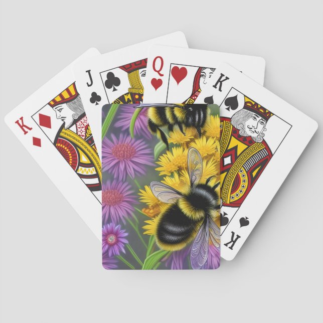 Jeu De Cartes Les abeilles dans une prairie à fleurs (dos)