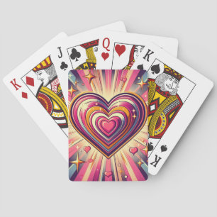 Jeu De Cartes les années 70 coeur pop art/Valentines