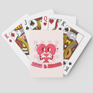 Jeu De Cartes "Les câlins et les baisers"   Coeur rose mignon et