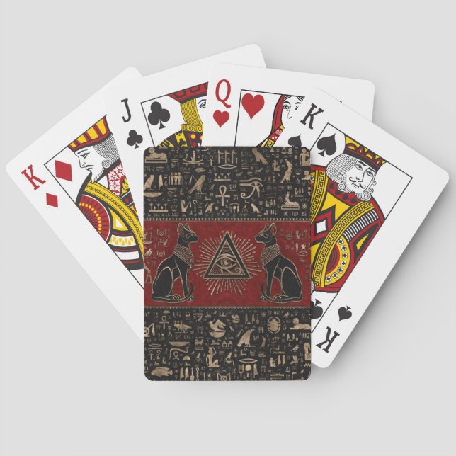 Jeu De Cartes Les chats égyptiens et l'oeil d'Horus (dos)