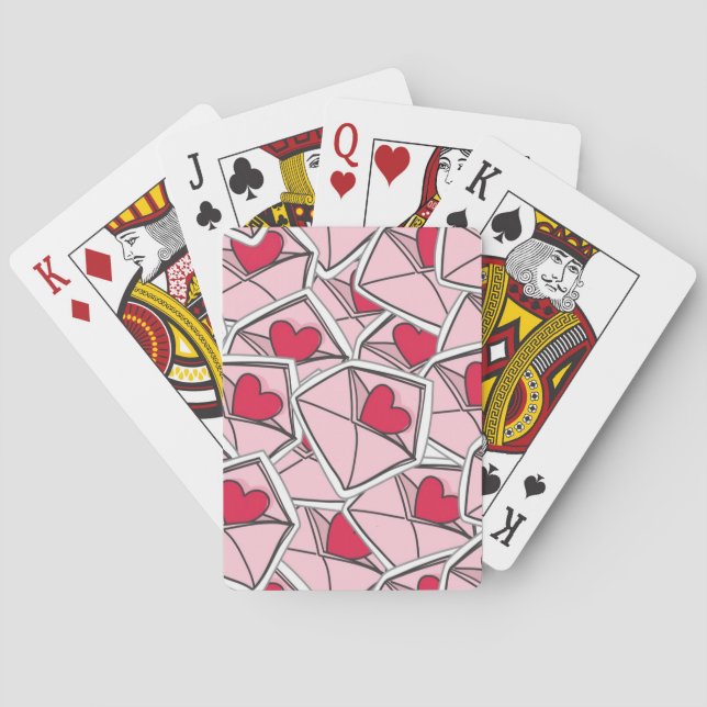 Jeu De Cartes Les coeurs de Valentine sur les enveloppes (dos)
